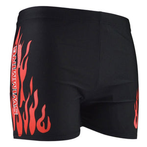 New Arrivie Swimwear Men Swimming Trunks Hot Swimsuits Boxer Shorts Flame Print Swim Suit Beach Shorts Wear