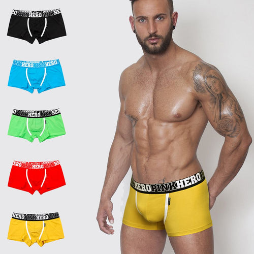 1Pcs Fashion Men's Breathable Boxershorts Plus Size Shorts Cotton Underwear Fashion Sexy Boxer Solid Beach Brief 5 Colors