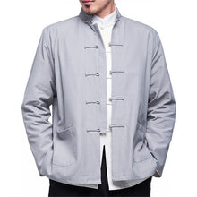 Charger l&#39;image dans la galerie, 2019 Autumn New Men&#39;s Chinese Style Cotton Linen Coat Loose Kimono Cardigan Men Solid Color Linen Outerwear Jacket Coats M-5XL