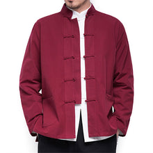 Charger l&#39;image dans la galerie, 2019 Autumn New Men&#39;s Chinese Style Cotton Linen Coat Loose Kimono Cardigan Men Solid Color Linen Outerwear Jacket Coats M-5XL