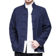 Charger l&#39;image dans la galerie, 2019 Autumn New Men&#39;s Chinese Style Cotton Linen Coat Loose Kimono Cardigan Men Solid Color Linen Outerwear Jacket Coats M-5XL