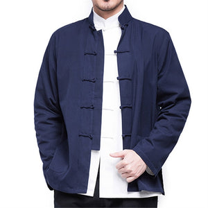 2019 Autumn New Men's Chinese Style Cotton Linen Coat Loose Kimono Cardigan Men Solid Color Linen Outerwear Jacket Coats M-5XL