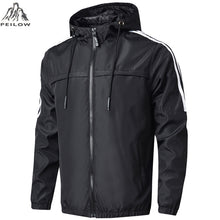 Charger l&#39;image dans la galerie, Spring autumn Mens Fashion Outerwear Men&#39; S Windbreaker stripe Jackets Hooded Casual Sporting gym joggers Coats size M~7XL 8XL