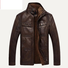 Charger l&#39;image dans la galerie, PU Brand High Leather Jacket Men Coats plus 5XL Quality  Outerwear Men Business Winter Faux Fur Male top clothes Fleece Q6142