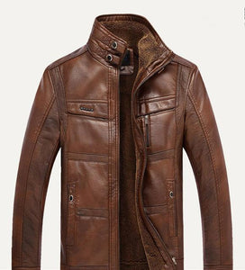 PU Brand High Leather Jacket Men Coats plus 5XL Quality  Outerwear Men Business Winter Faux Fur Male top clothes Fleece Q6142