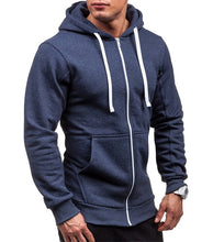 Charger l&#39;image dans la galerie, 5 Colors Zipper Jacket Jackets Men Hooded Sweatshirts Tracksuits Outerwear Black Gray Navy Blue Hoodie Mens Coat Streetwear