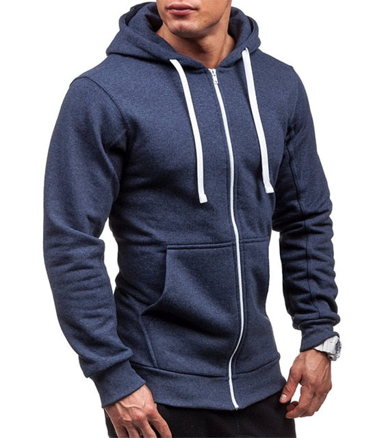 5 Colors Zipper Jacket Jackets Men Hooded Sweatshirts Tracksuits Outerwear Black Gray Navy Blue Hoodie Mens Coat Streetwear