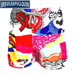 2020 New Arrivals Famous Brand Brevile pullquin Beach Board Shorts Men Turtles Swimwear Flowers Skull Swordfish Men's Boardshort