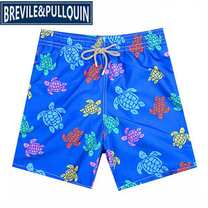 2020 New Arrivals Famous Brand Brevile pullquin Beach Board Shorts Men Turtles Swimwear Flowers Skull Swordfish Men's Boardshort