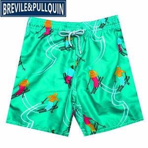 2020 New Arrivals Famous Brand Brevile pullquin Beach Board Shorts Men Turtles Swimwear Flowers Skull Swordfish Men's Boardshort