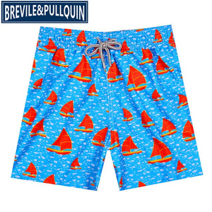 2020 New Arrivals Famous Brand Brevile pullquin Beach Board Shorts Men Turtles Swimwear Flowers Skull Swordfish Men's Boardshort