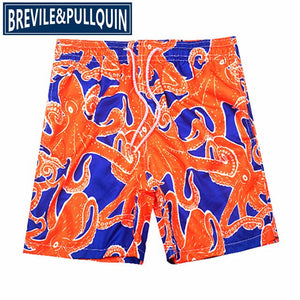 2020 New Arrivals Famous Brand Brevile pullquin Beach Board Shorts Men Turtles Swimwear Flowers Skull Swordfish Men's Boardshort