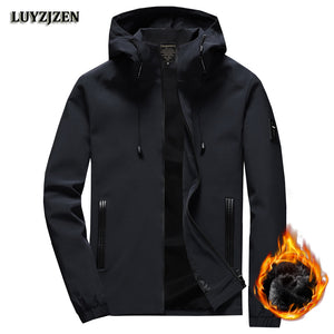 M-8XL Autumn Winter Men's Jacket Slim Fit Jackets Casual Coat Mens Brand Clothing Thick Solid Coats Hooded Outerwear Male K11