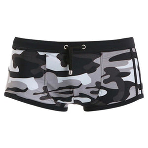 2019 Summer New Men's Nylon Strap Low Waist Camouflage Contrast Sexy Boxer Shorts Boxer Men's Swimwear 9.16