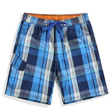 Charger l&#39;image dans la galerie, NORMEN 2018 New Arrival Men&#39;s Fashion Plaid Board Shorts Cotton Casual Swimwear Short Pants For Man Swimsuit Beach Shorts Hot