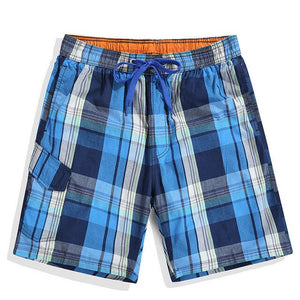 NORMEN 2018 New Arrival Men's Fashion Plaid Board Shorts Cotton Casual Swimwear Short Pants For Man Swimsuit Beach Shorts Hot