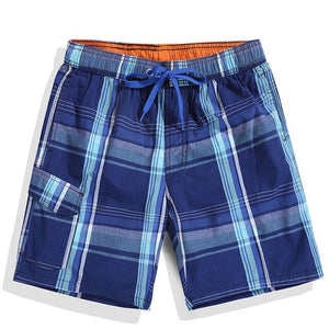 NORMEN 2018 New Arrival Men's Fashion Plaid Board Shorts Cotton Casual Swimwear Short Pants For Man Swimsuit Beach Shorts Hot