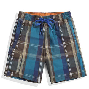 NORMEN 2018 New Arrival Men's Fashion Plaid Board Shorts Cotton Casual Swimwear Short Pants For Man Swimsuit Beach Shorts Hot