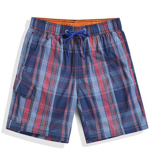 NORMEN 2018 New Arrival Men's Fashion Plaid Board Shorts Cotton Casual Swimwear Short Pants For Man Swimsuit Beach Shorts Hot