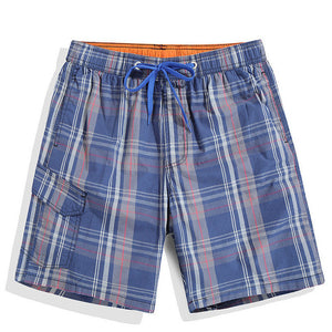 NORMEN 2018 New Arrival Men's Fashion Plaid Board Shorts Cotton Casual Swimwear Short Pants For Man Swimsuit Beach Shorts Hot