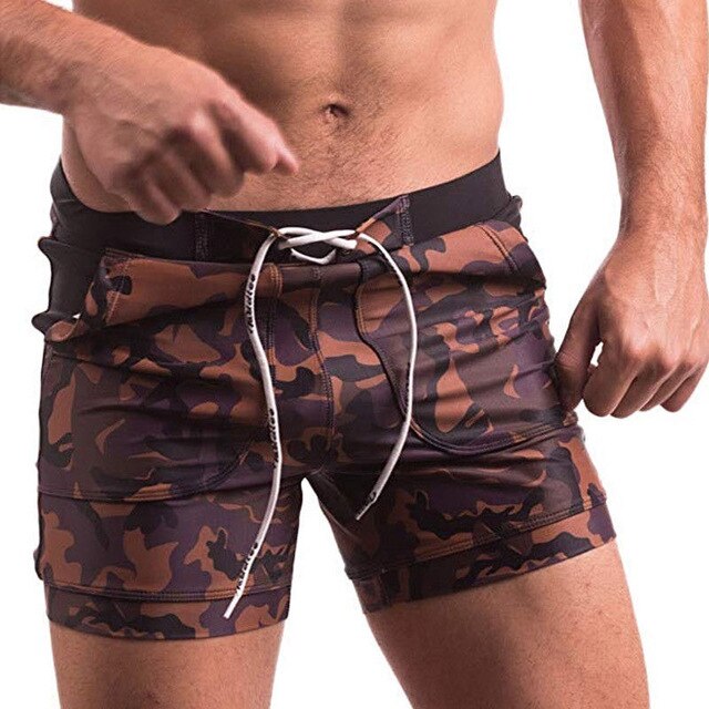 2019 Men Swim Shorts Swimwear Swimming Trunks Underwear Running Boxer Briefs Pants