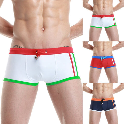 New men's striped sexy nylon breathable Bulge underwear swim trunks boxer shorts shorts boyshort men's swimwear 11.15