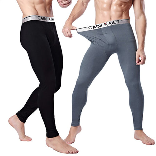 Men's Trousers Warm Winter Long Underwear Plus Velvet Cotton Modal Thickening Silver Edge Leggings