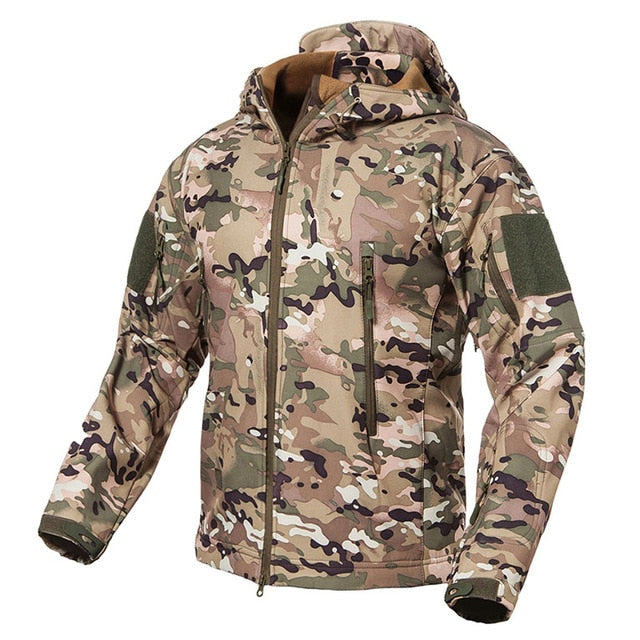 S.ARCHON New Soft Shell Military Camouflage Jackets Men Hooded Waterproof Tactical Fleece Jacket Winter Warm Army Outerwear Coat