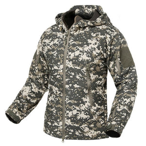 S.ARCHON New Soft Shell Military Camouflage Jackets Men Hooded Waterproof Tactical Fleece Jacket Winter Warm Army Outerwear Coat