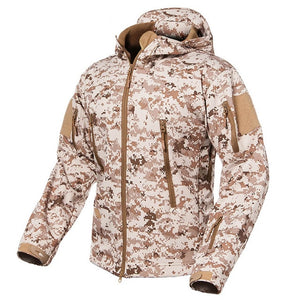 S.ARCHON New Soft Shell Military Camouflage Jackets Men Hooded Waterproof Tactical Fleece Jacket Winter Warm Army Outerwear Coat