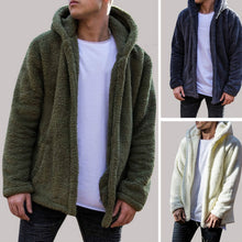 Charger l&#39;image dans la galerie, Hirigin Mens Coat Autumn Winter Casual Loose Double-Sided Plush Hoodie Fluffy Fleece Fur Jacket Hoodies Coat Outerwear Dropship