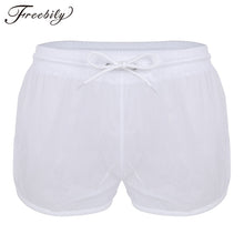 Charger l&#39;image dans la galerie, Summer Swimwear Men Transparent Shorts Beach Trunks Man Sexy See Through Board Shorts Drawstring Lightweight Boxers Underwear