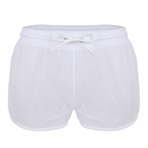 Summer Swimwear Men Transparent Shorts Beach Trunks Man Sexy See Through Board Shorts Drawstring Lightweight Boxers Underwear